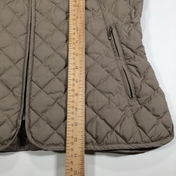 Eddie Bauer Vest Womens Medium Quilted Goose Down Brown Outdoors Hiking - Picture 11 of 16
